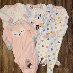 Baby girl Bundle of Carter’s Footed Pjs